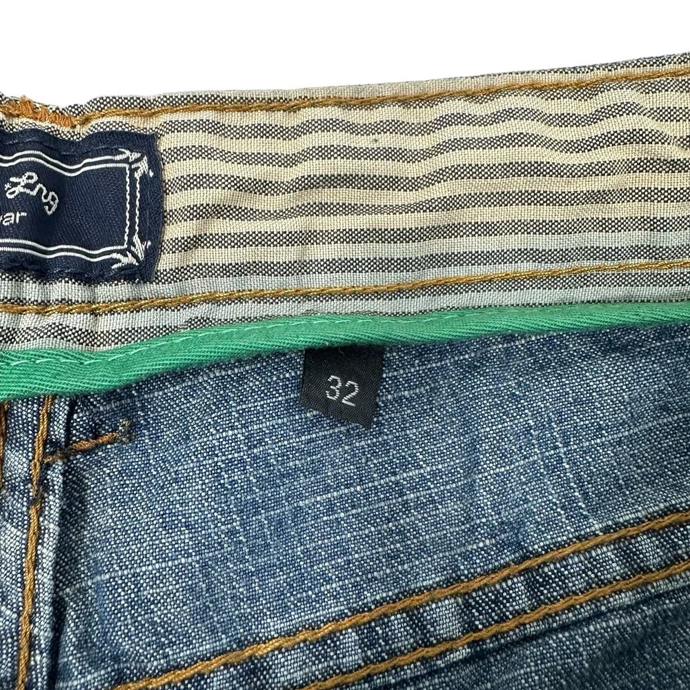 LRG Lifted Research Group Make Jeans Not War Jean Shorts Embroidered NWT‎ 32